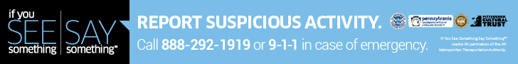 if see something say something. report suspicious activity to local authorities. call 888-292-1919 or 9-1-1 in case of emergency.