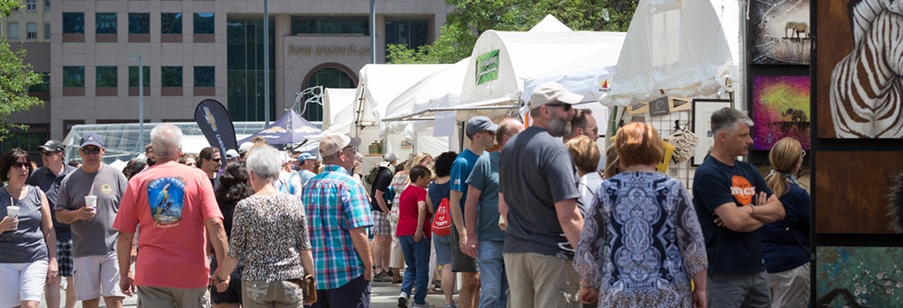 patrons exploring the artist market